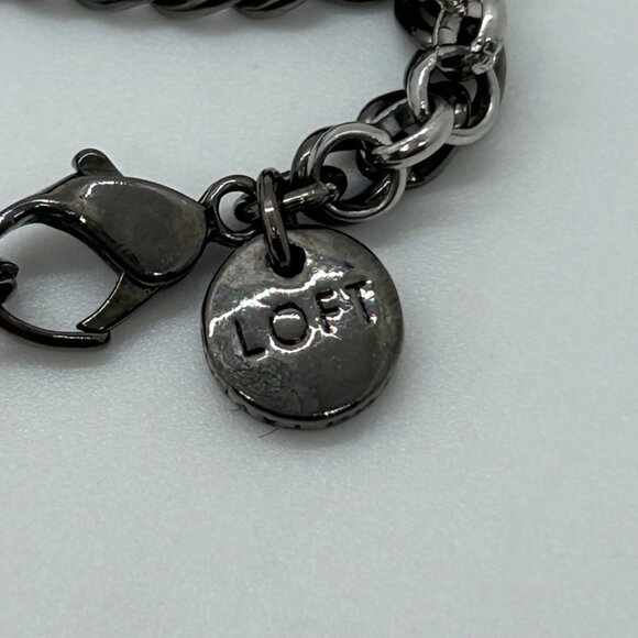 Loft Double Strand Necklace Purple Faceted Teardrop Silver-Tone Chain Vintage - Picture 7 of 15